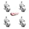 Service Caster Semi Steel Swvl TS Caster w/RB w/3"Wheel&1/2"Stem-4 Swvl w/Top Lck BRK, 4PK SCC-TS20S315-SSR-TLB-121315-4 - alternate 2